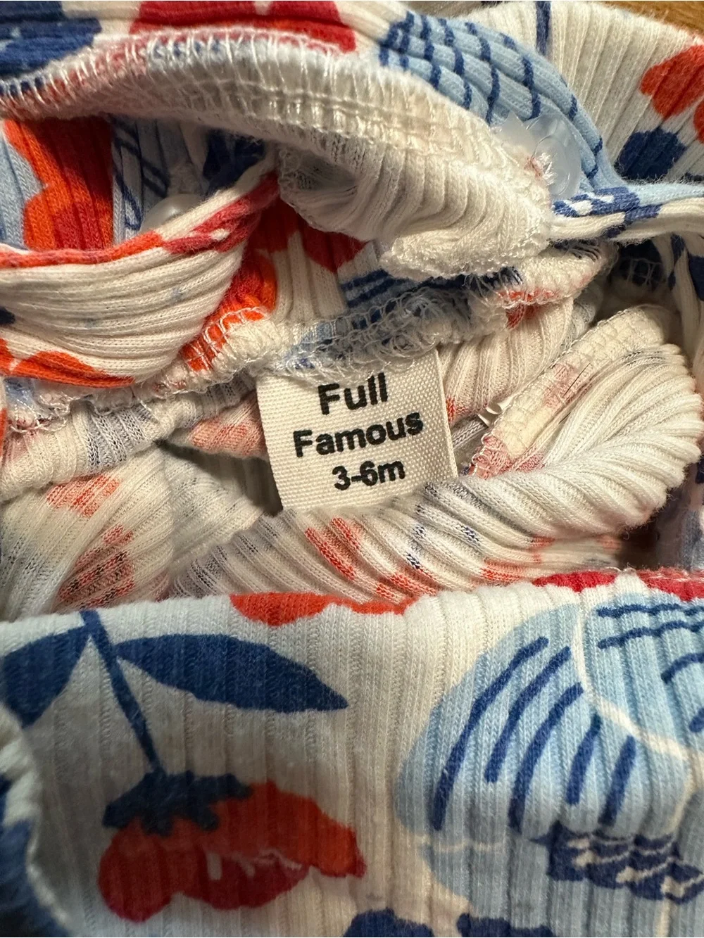 Old Navy Floral Ruffle-Strap One-Piece and Denim Shorts Set in White, Blue & Red